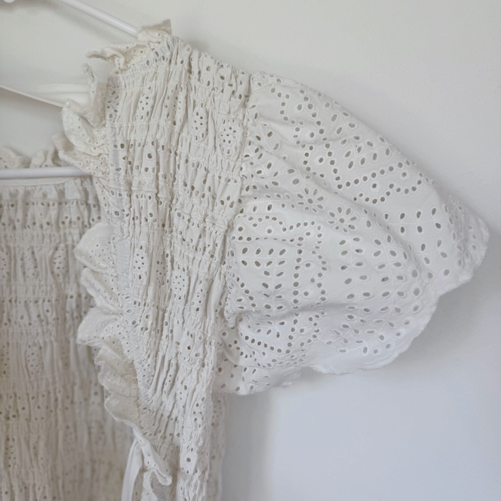 Sea New York White Eyelet Midi Dress with Back Tie - Picture 8 of 9